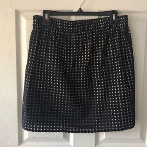 LOFT Black & Cream Circle Cutout Skirt